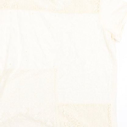 Womens UK Size M H&M Beige Basic Blouse