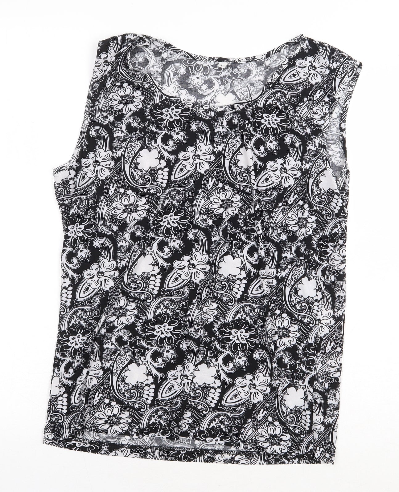 Womens UK Size L Preworn Black Basic Blouse