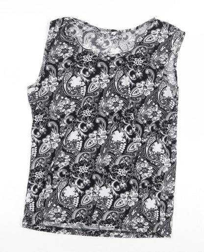 Womens UK Size L Preworn Black Basic Blouse