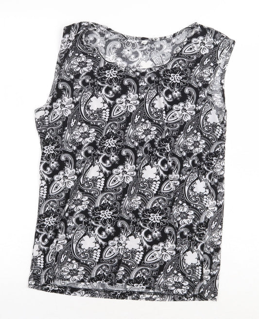Womens UK Size L Preworn Black Basic Blouse