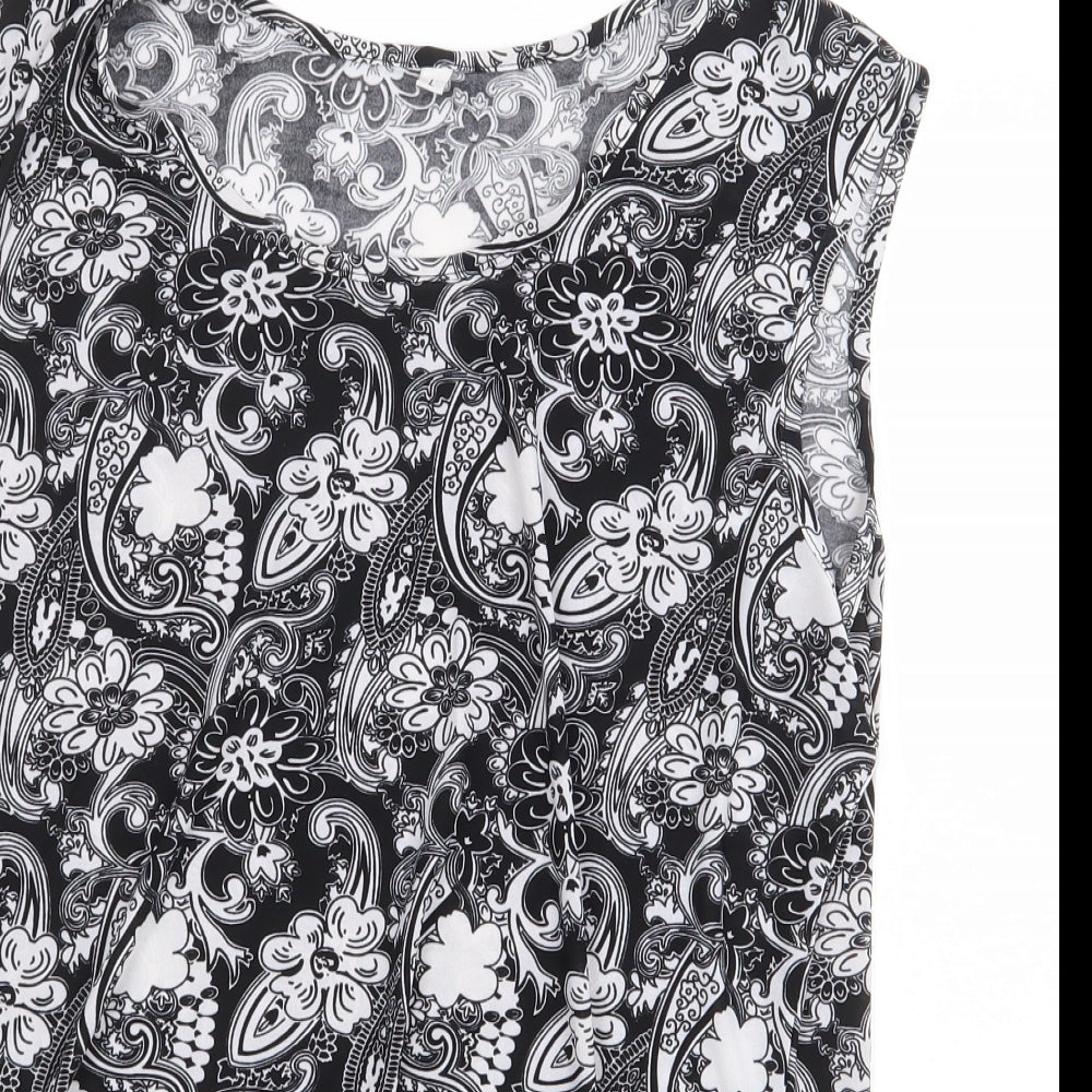 Womens UK Size L Preworn Black Basic Blouse