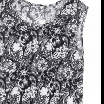 Womens UK Size L Preworn Black Basic Blouse