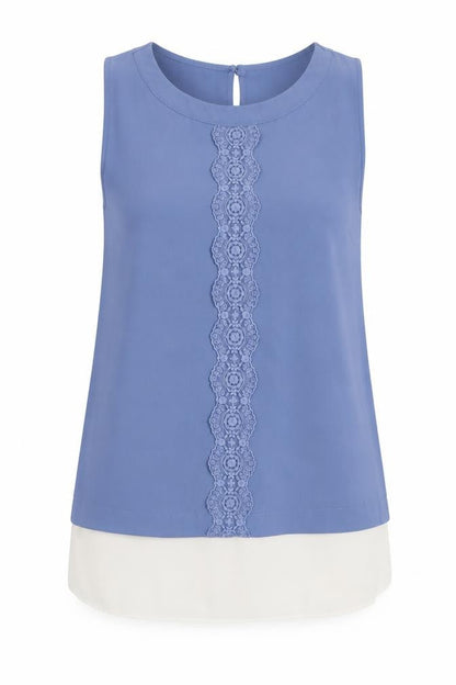 Atmosphere Womens Blue Polyester Basic Blouse Size 10 Round Neck