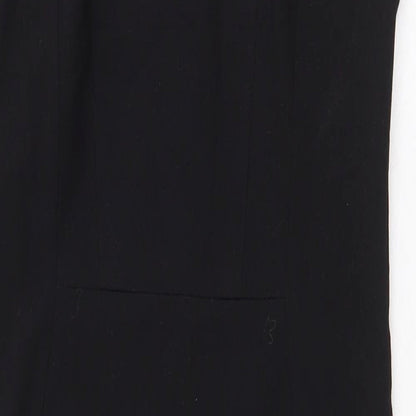 H&M Womens Black Polyester Pencil Dress Size 6 Boat Neck Zip