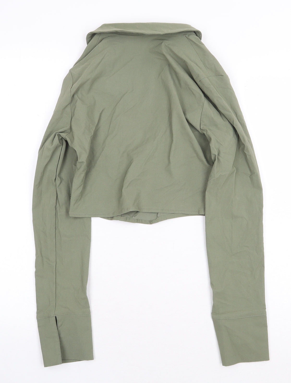 Womens UK Size S H&M Green Cropped Blouse