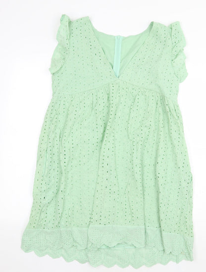 Womens UK Size M Preworn Green Basic Blouse