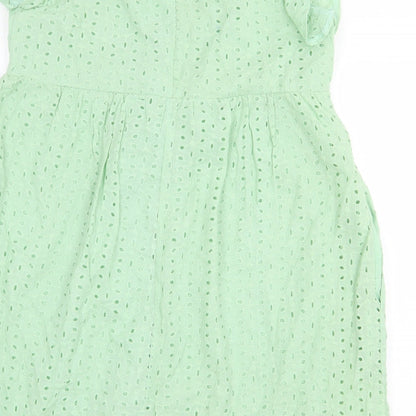 Womens UK Size M Preworn Green Basic Blouse