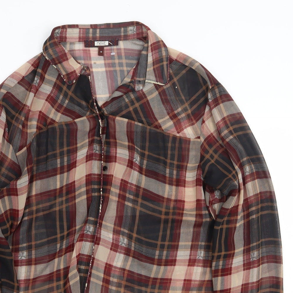 Womens UK Size 10 NEXT Multicoloured Basic Button-Up