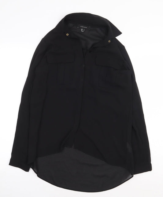 Womens UK Size 8 Atmosphere Black Basic Blouse