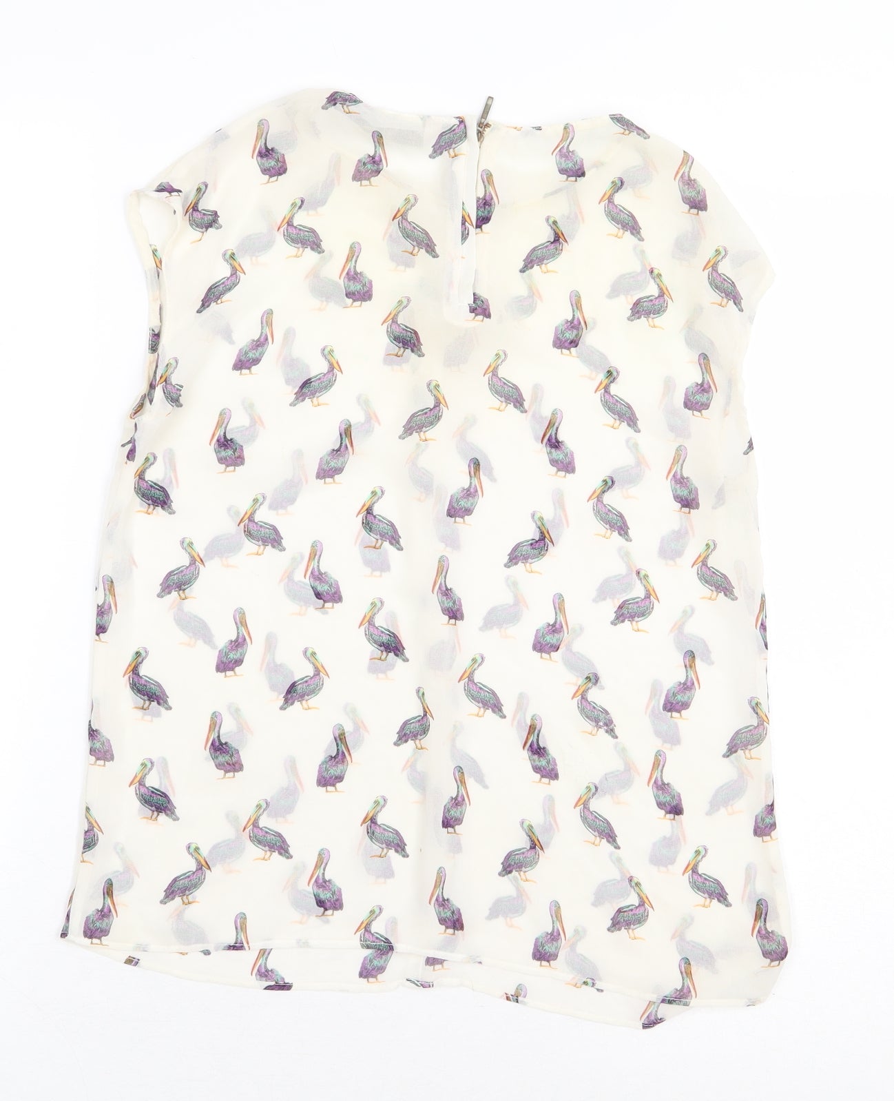 Womens UK Size XS Zara Beige Basic Blouse