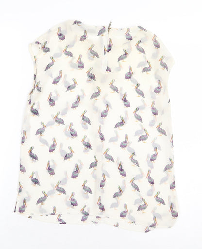 Womens UK Size XS Zara Beige Basic Blouse