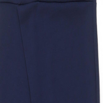 Missguided Womens Blue Polyester Pencil Dress Size 8 Off the Shoulder Zip - Asymmetric