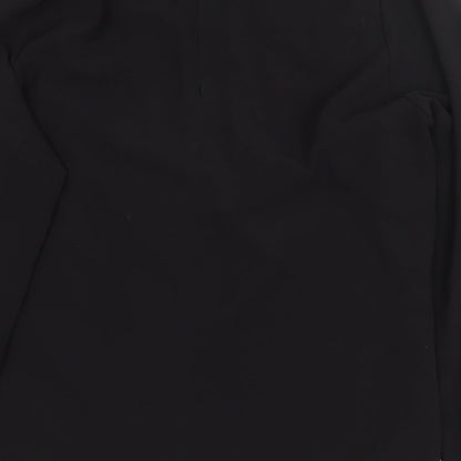 Pop England Womens Black Polyester Basic Blouse Size S V-Neck