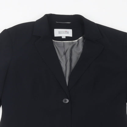 NEXT Womens Black Polyurethane Jacket Suit Jacket Size 10