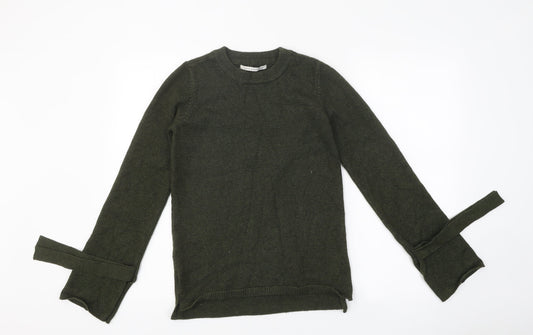 LOVE KNITWEAR Womens Green Crew Neck Viscose Pullover Jumper Size 8