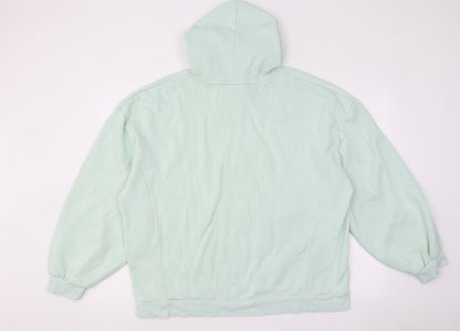 Topshop Womens Green Cotton Pullover Hoodie Size M Pullover