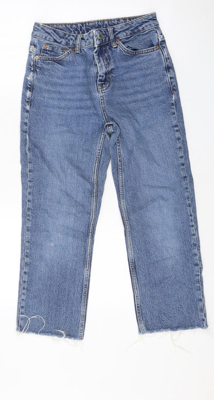 Dorothy Perkins Womens Blue Cotton Straight Jeans Size 32 in L21 in Regular Zip