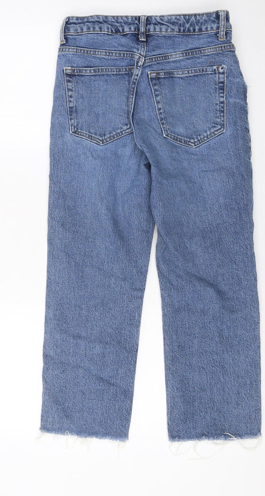 Dorothy Perkins Womens Blue Cotton Straight Jeans Size 32 in L21 in Regular Zip