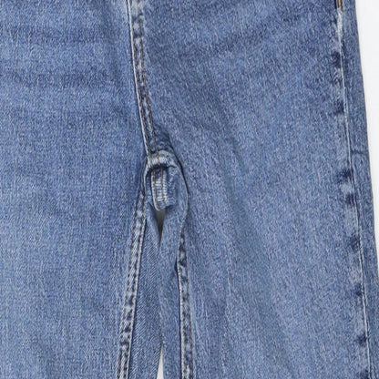 Dorothy Perkins Womens Blue Cotton Straight Jeans Size 32 in L21 in Regular Zip