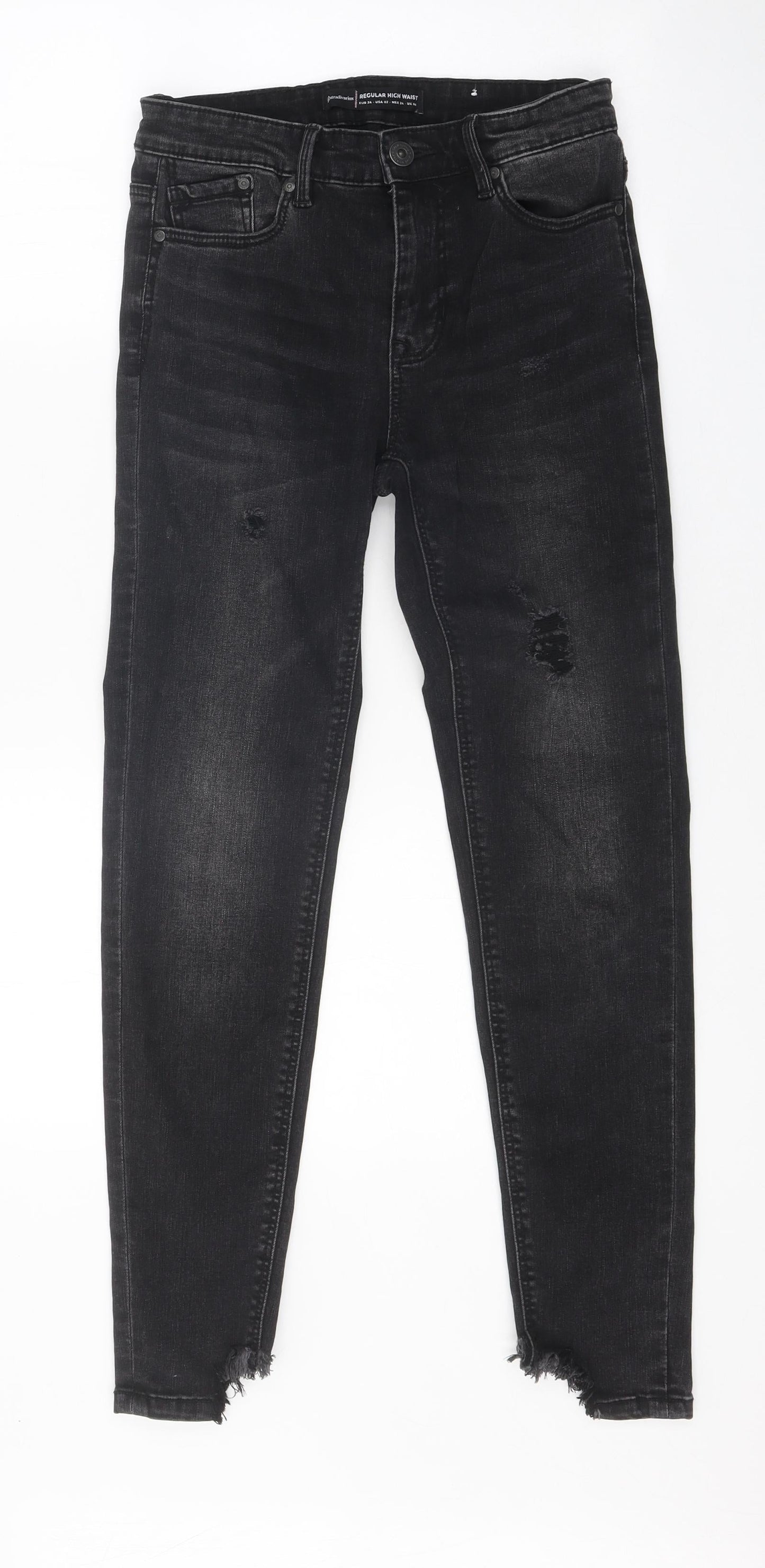 Womens UK Size 6 Stradivarius Regular Fit Skinny Black Jeans