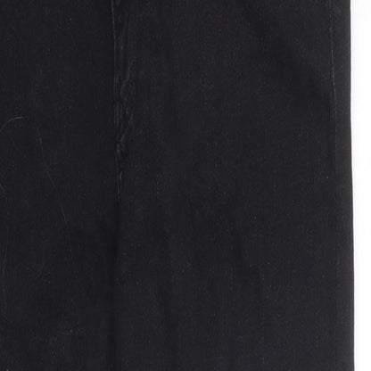Bershka Womens Black Cotton Skinny Jeans Size 34 in L28 in Regular Zip