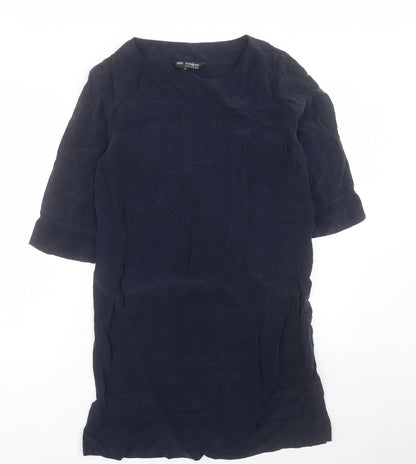 Autograph Womens Blue Cupro Shift Size 12 Round Neck Pullover