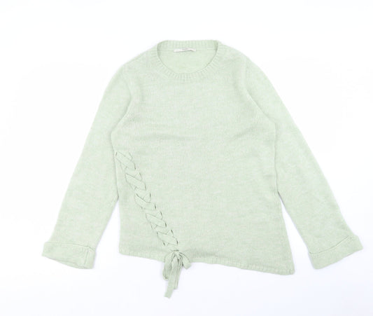 George Womens Green Round Neck Acrylic Pullover Jumper Size 12