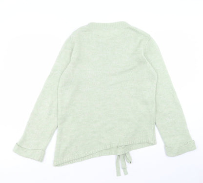 George Womens Green Round Neck Acrylic Pullover Jumper Size 12