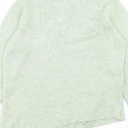 George Womens Green Round Neck Acrylic Pullover Jumper Size 12