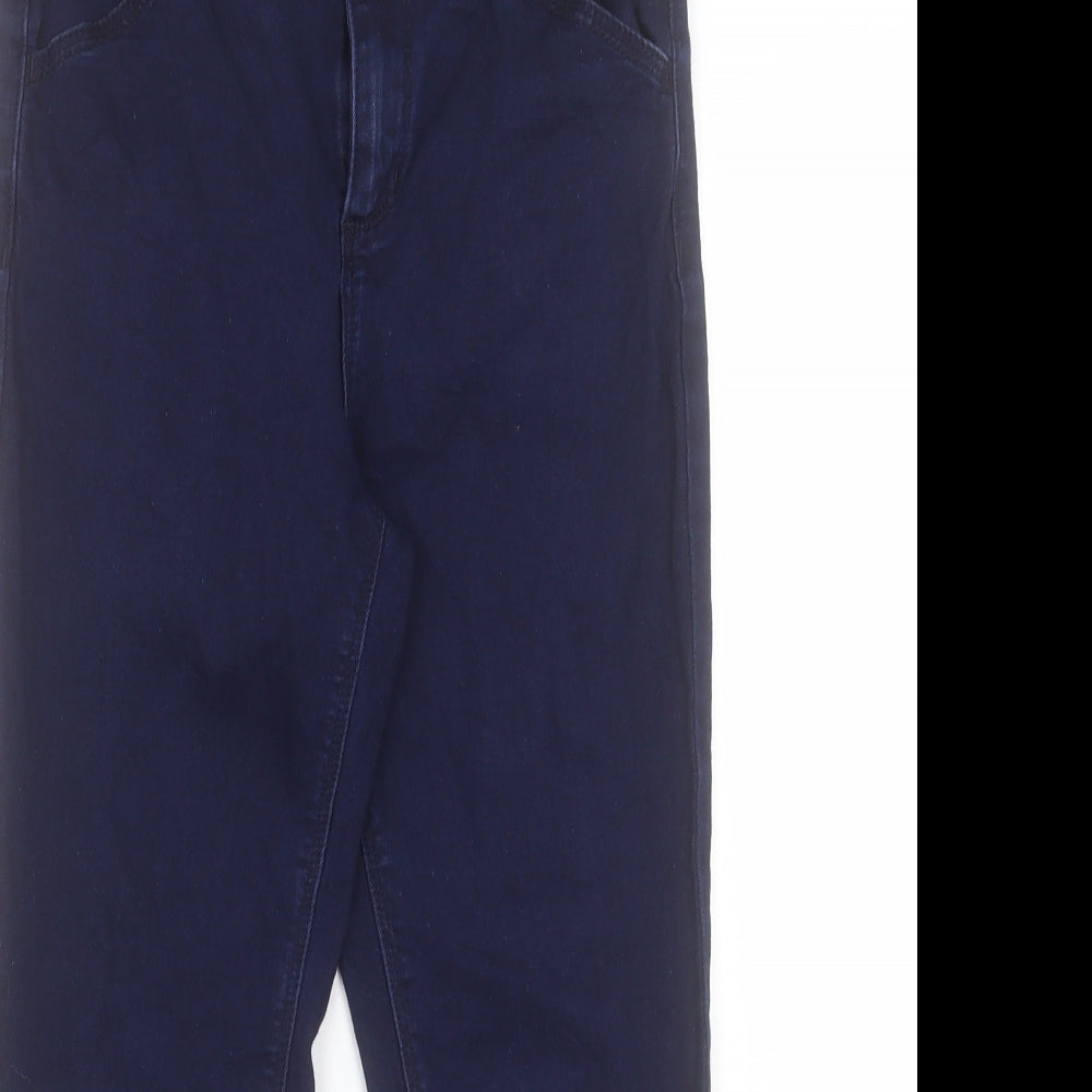 Oasis Womens Blue Cotton Straight Jeans Size 10 L24 in Regular Buckle