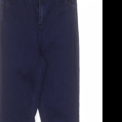 Oasis Womens Blue Cotton Straight Jeans Size 10 L24 in Regular Buckle