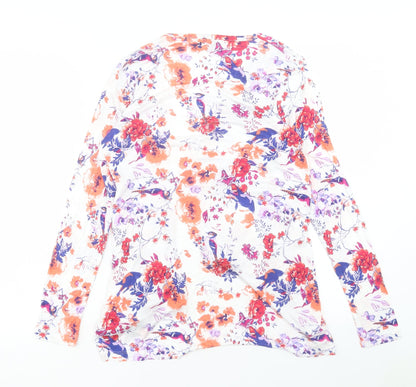 Be You K Womens Multicoloured V-Neck Floral Viscose Cardigan Jumper Size 14