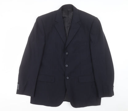George Mens Black Wool Jacket Suit Size 40