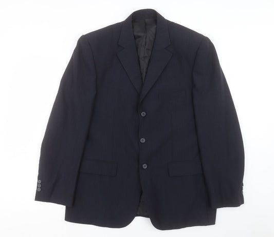 George Mens Black Wool Jacket Suit Size 40