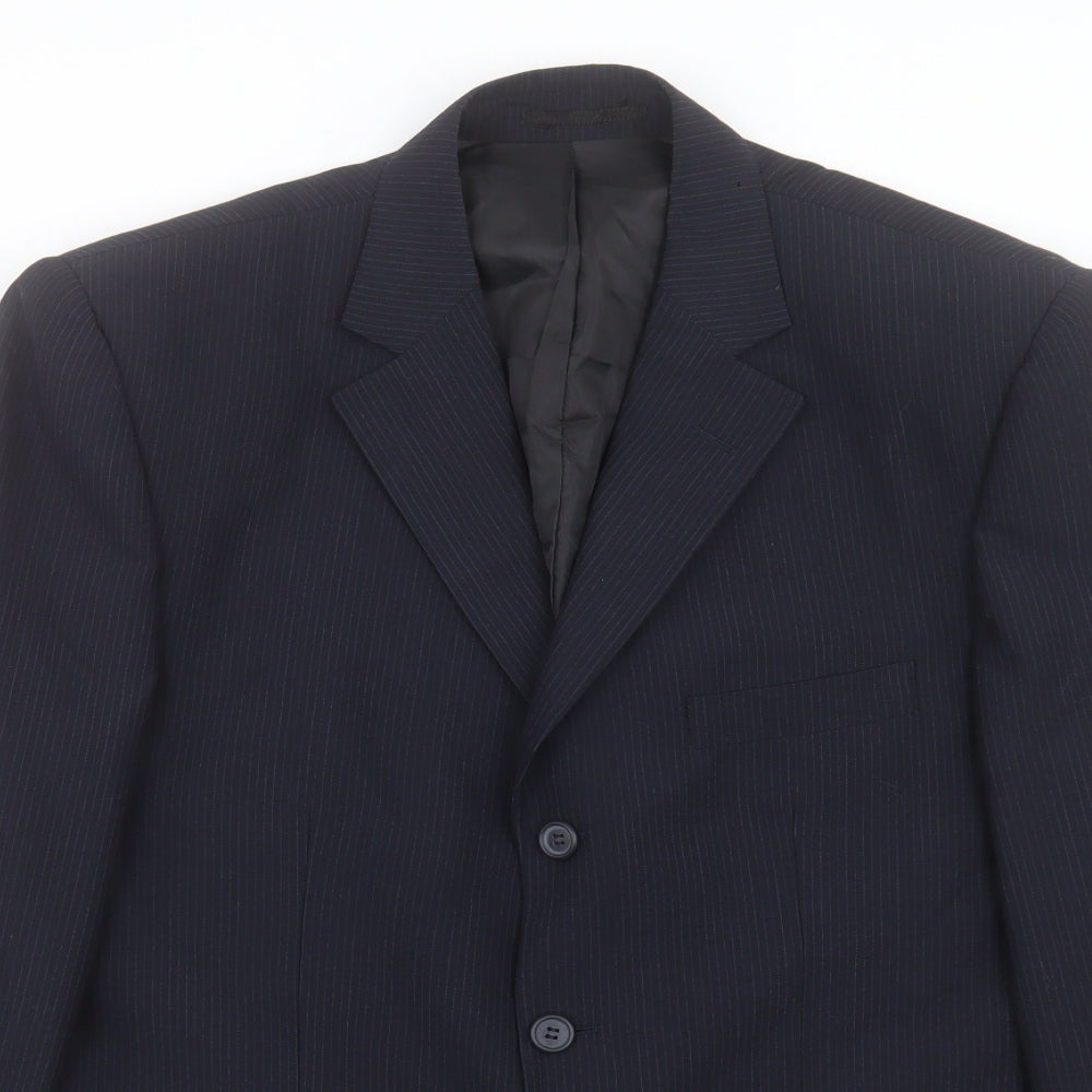 George Mens Black Wool Jacket Suit Size 40