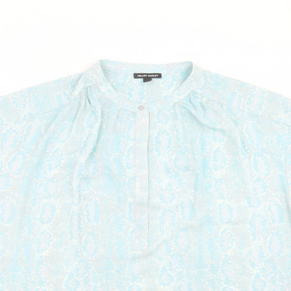 Hilary Radley Womens Blue Animal Print Polyester Basic Blouse Size XL Round Neck - Snake Print