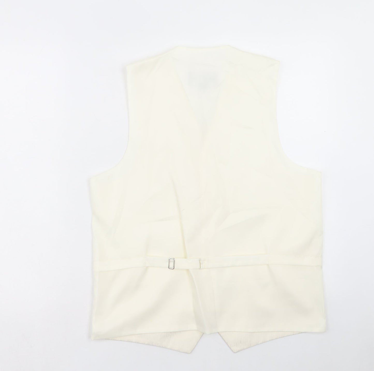 Heirloom Collectibles Mens Ivory Polyester Jacket Suit Waistcoat Size 38