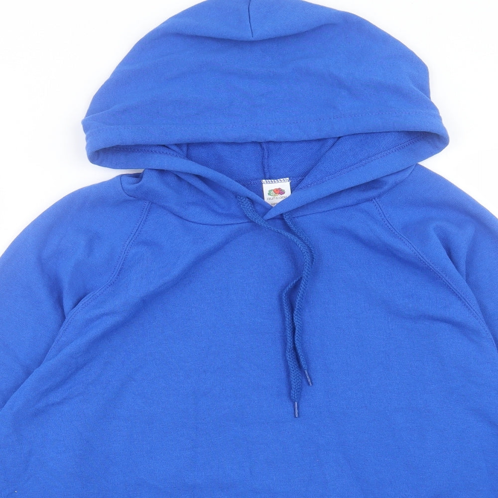 Mens UK Size M Fruit of the Loom Blue Pullover Hoodie