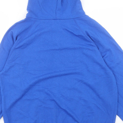 Mens UK Size M Fruit of the Loom Blue Pullover Hoodie