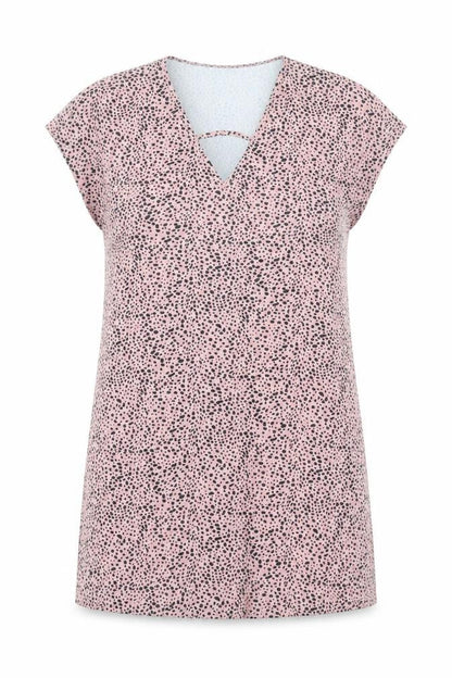 SheIn Womens Pink Geometric Polyester Shift Size S V-Neck Pullover