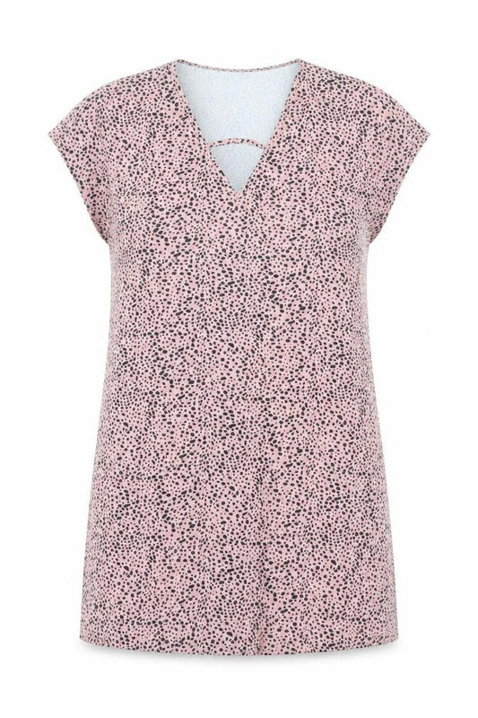 SheIn Womens Pink Geometric Polyester Shift Size S V-Neck Pullover