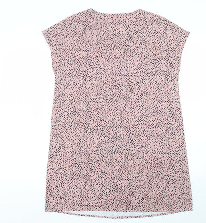 SheIn Womens Pink Geometric Polyester Shift Size S V-Neck Pullover