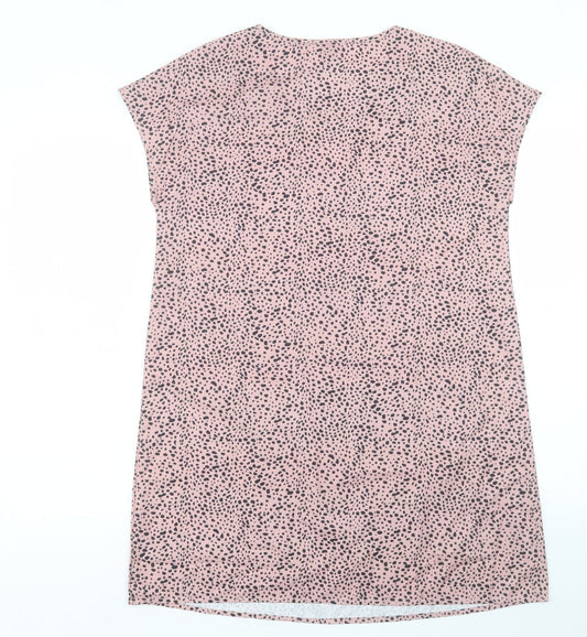 SheIn Womens Pink Geometric Polyester Shift Size S V-Neck Pullover