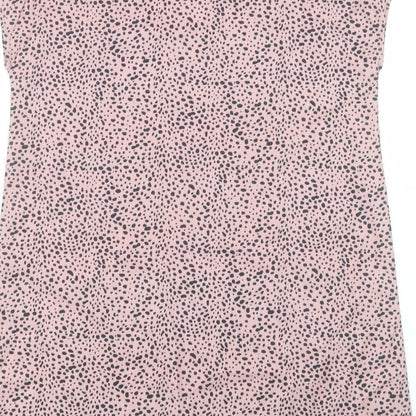 SheIn Womens Pink Geometric Polyester Shift Size S V-Neck Pullover