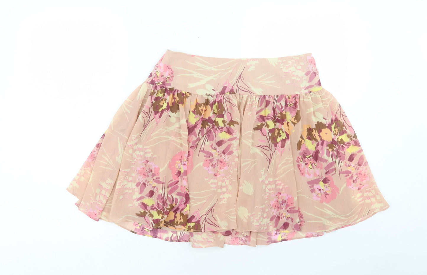 Gap Womens Pink Floral Polyester Mini Skirt Size 8 Zip
