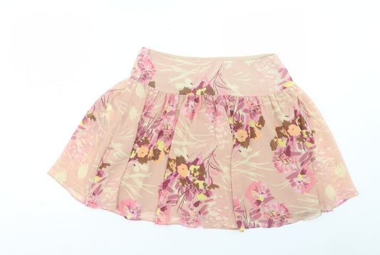 Gap Womens Pink Floral Polyester Mini Skirt Size 8 Zip