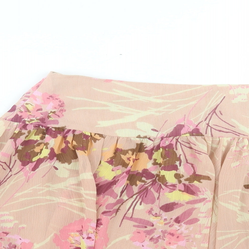 Gap Womens Pink Floral Polyester Mini Skirt Size 8 Zip