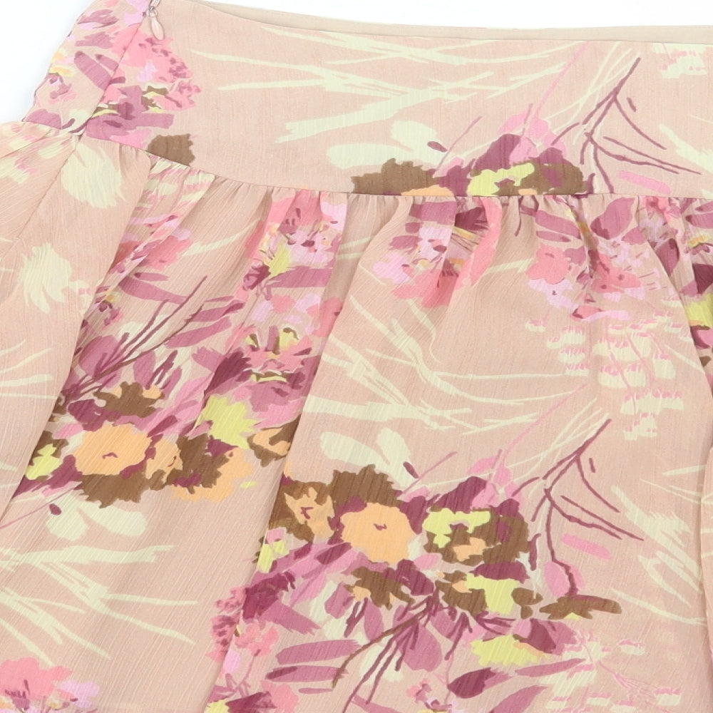 Gap Womens Pink Floral Polyester Mini Skirt Size 8 Zip