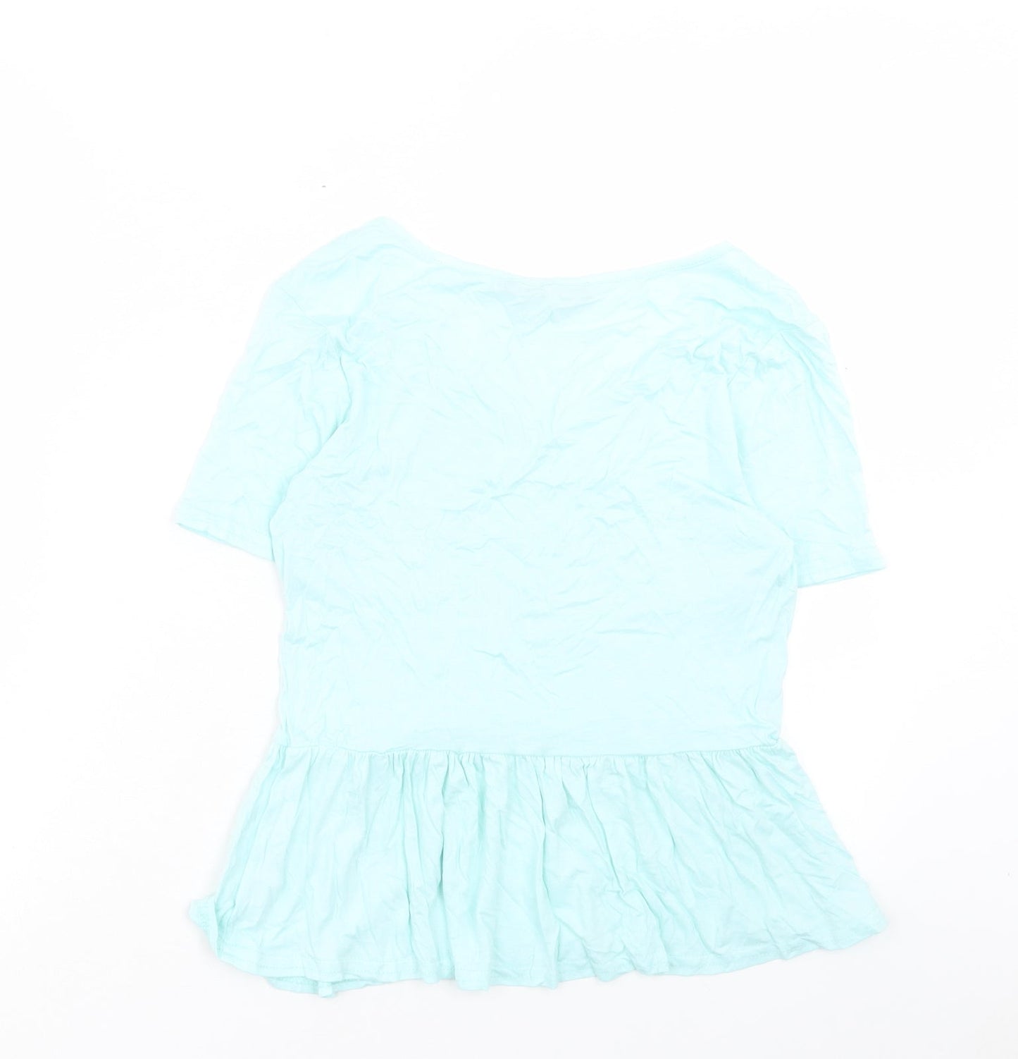 George Womens Blue Viscose Basic Blouse Size 10 V-Neck