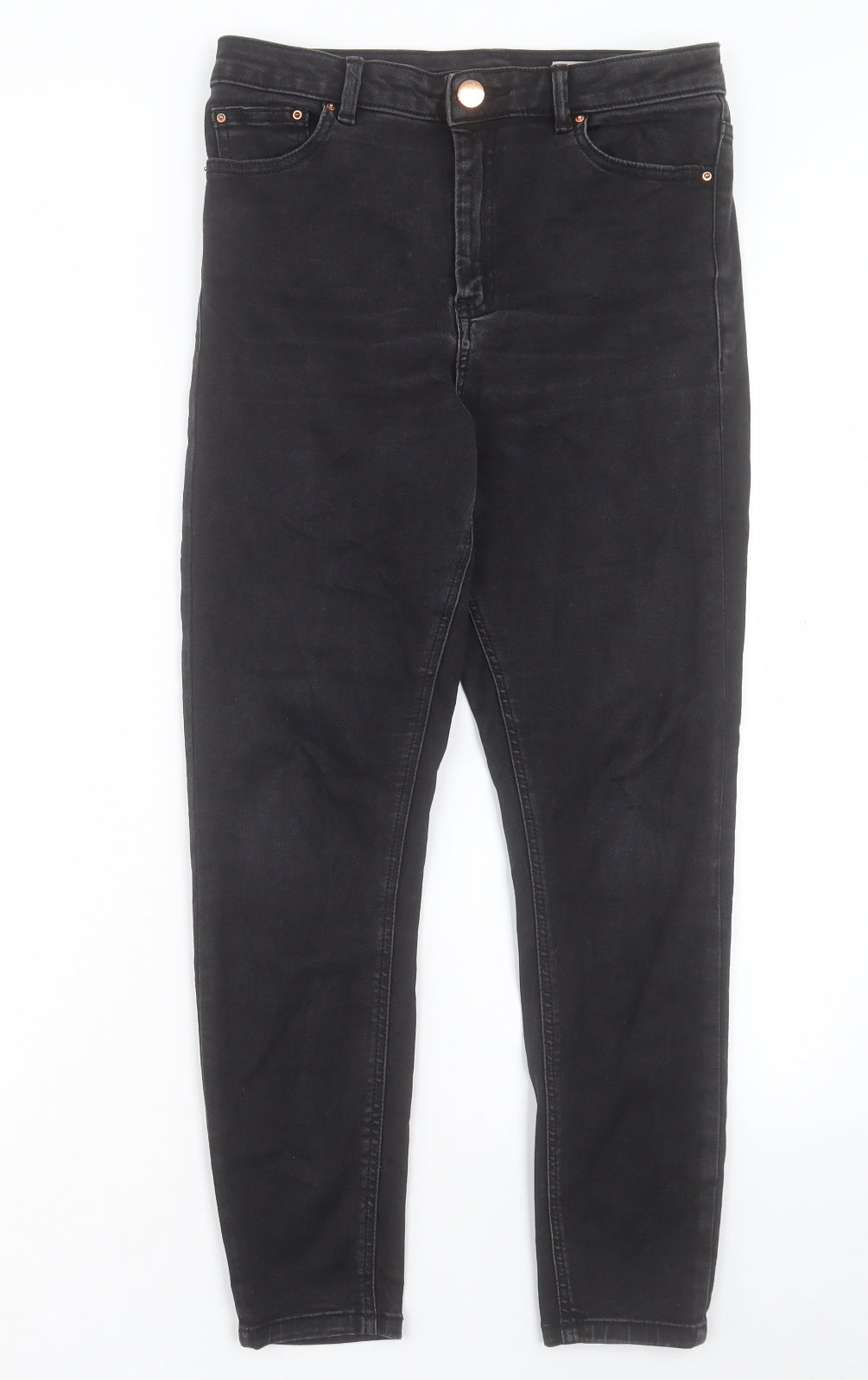 ASOS Womens Black Cotton Skinny Jeans Size 30 in L30 in Regular Button